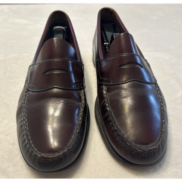 G.H. Bass & Co Men’s Size 9.5 D Weejuns Penny Loafers Burgundy Slip On A601 - Picture 1 of 9